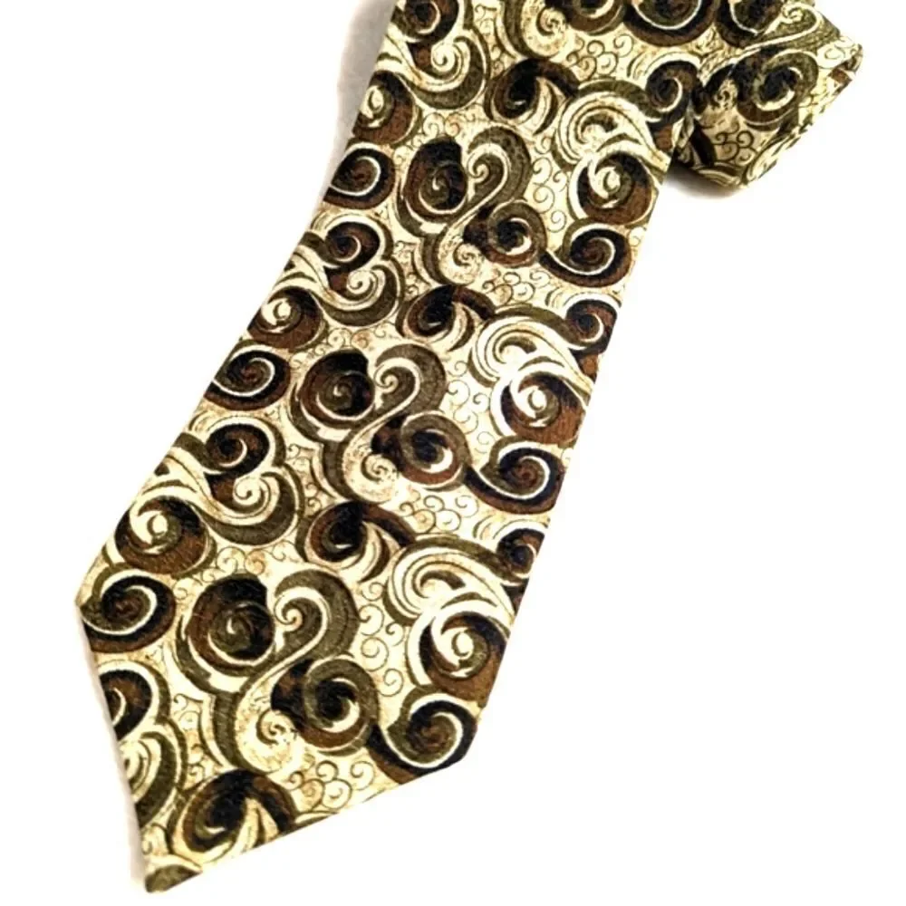 Vintage Men's 100% Silk Tie by Louis Roth w/Swirl Motif  - Made in Canada - Picture 6 of 12